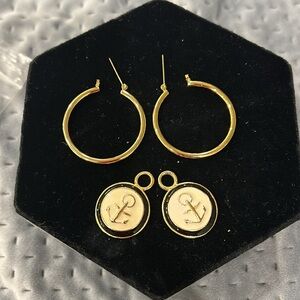 Enamel Anchor Coastal Charms for Hoop Earrings-Boutique